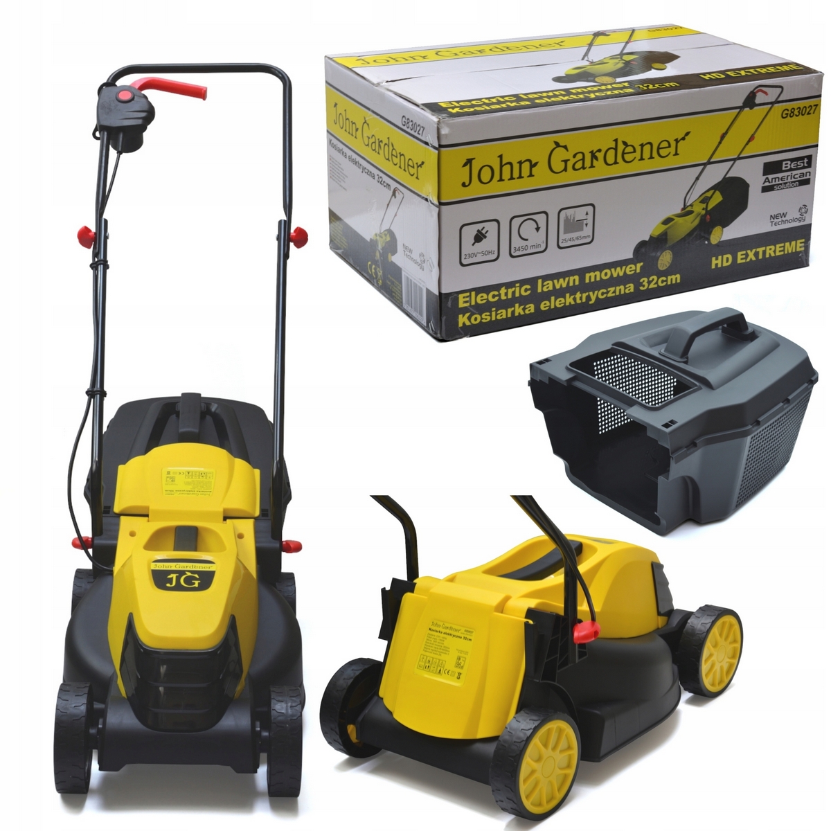 John Gardener elektrická kosačka na trávu 1300 W 30 l